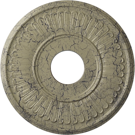 Ekena Millwork Berkshire Ceiling Medallion (Canopies up to 7"), 15 3/4"OD x 3 7/8"ID x 3/4"P, Castle Stone Crackle CM15BECSC